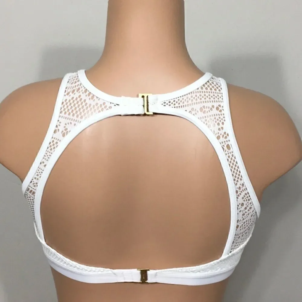 ROXY ivory crochet bikini set. New